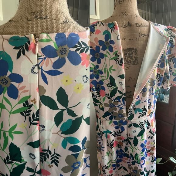 Eloquii Floral Scuba Shift Dress 16 Romantic Summer Wedding Guest Brunch Tea - Picture 12 of 16